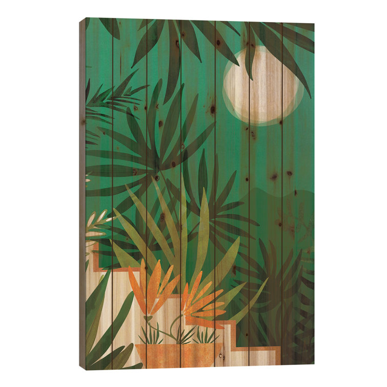 Bay Isle Home Paulsboro Exotic Garden Nightscape On Wood by Modern